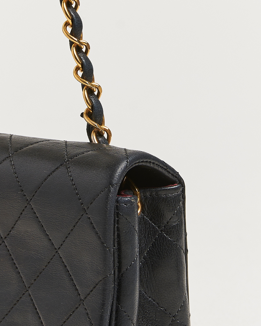 Uomini | Chanel Pre-Owned Mini Single Full Flap Bag Black Lambskin | Chanel Pre-Owned | Mini Single Full Flap Bag Black Lambskin