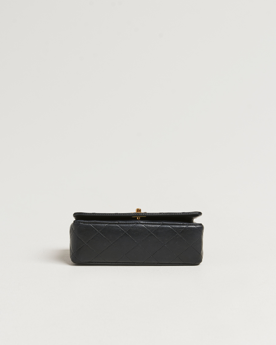 Uomini | Chanel Pre-Owned Mini Single Full Flap Bag Black Lambskin | Chanel Pre-Owned | Mini Single Full Flap Bag Black Lambskin