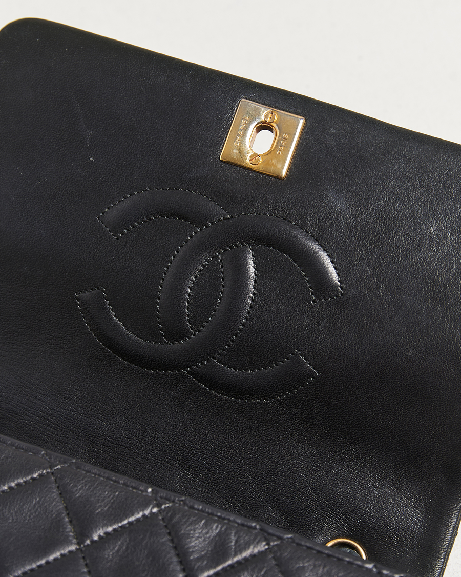 Uomini | Chanel Pre-Owned Mini Single Full Flap Bag Black Lambskin | Chanel Pre-Owned | Mini Single Full Flap Bag Black Lambskin