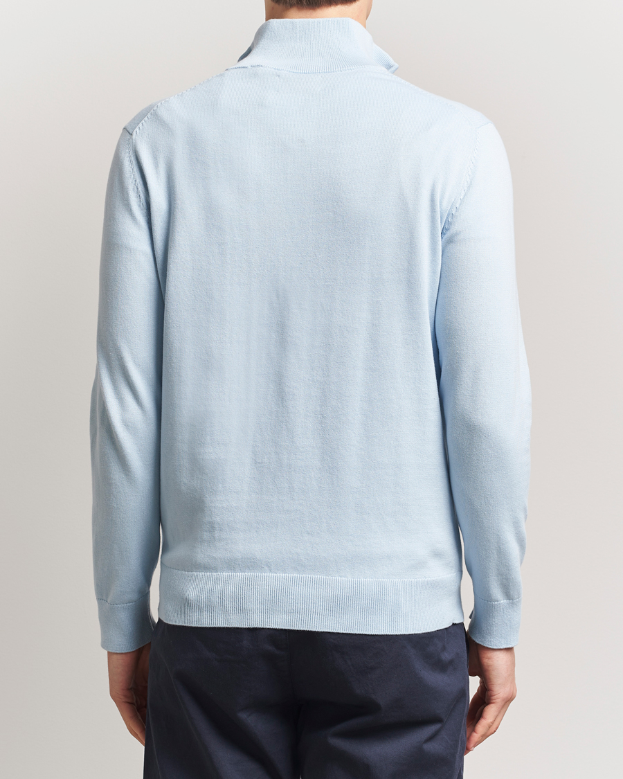 Uomini | Maglieria | GANT | Classic Cotton Half Zip Fresh Blue