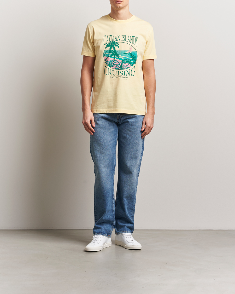 Uomini | T-shirt | GANT | Printed T-Shirt Dusty Yellow