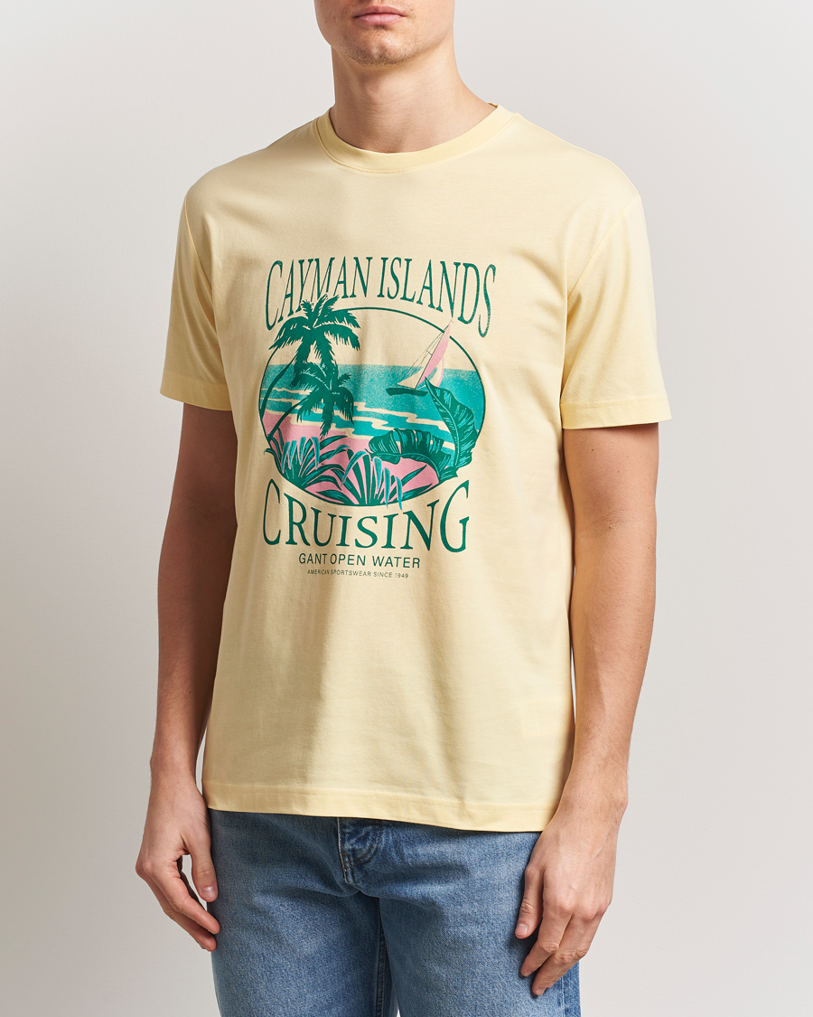 Uomini | T-shirt | GANT | Printed T-Shirt Dusty Yellow