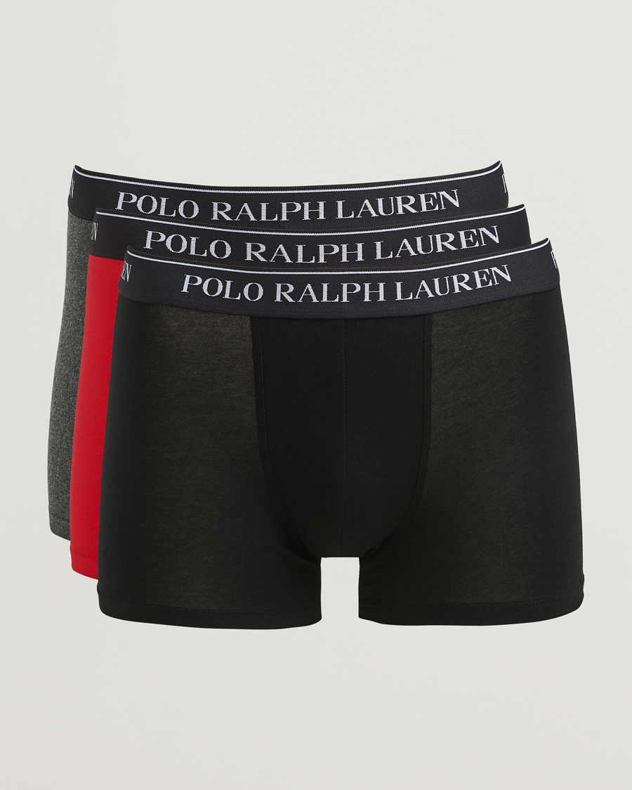 Uomini | Biancheria intima | Polo Ralph Lauren | 3-Pack Trunk Black/Grey/Red