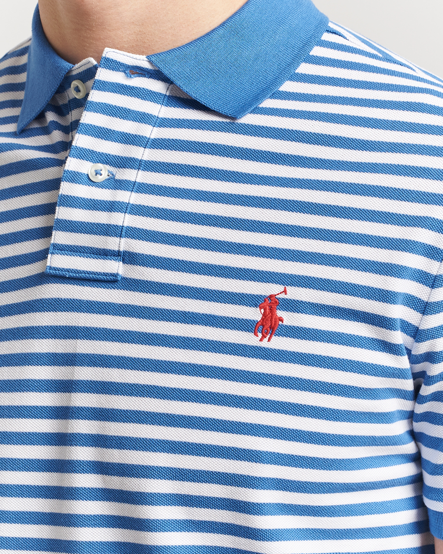 Uomini | Polo | Polo Ralph Lauren | Custom Slim Fit Striped Polo Embayment Blue/White