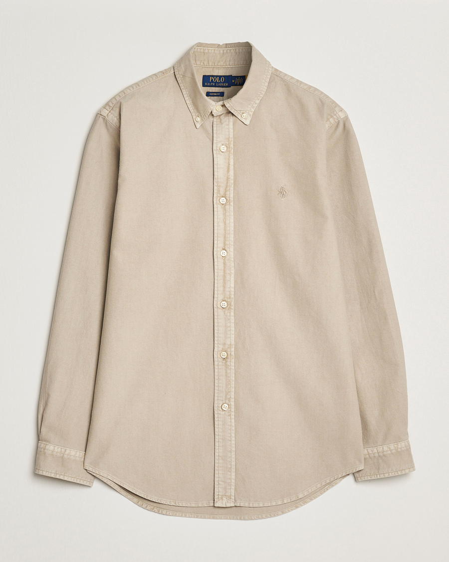 Uomini | Camicie | Polo Ralph Lauren | Custom Fit Dyed Oxford Shirt Olive