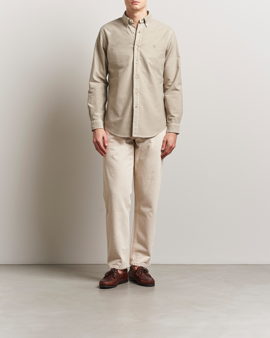 Uomini | Camicie | Polo Ralph Lauren | Custom Fit Dyed Oxford Shirt Olive