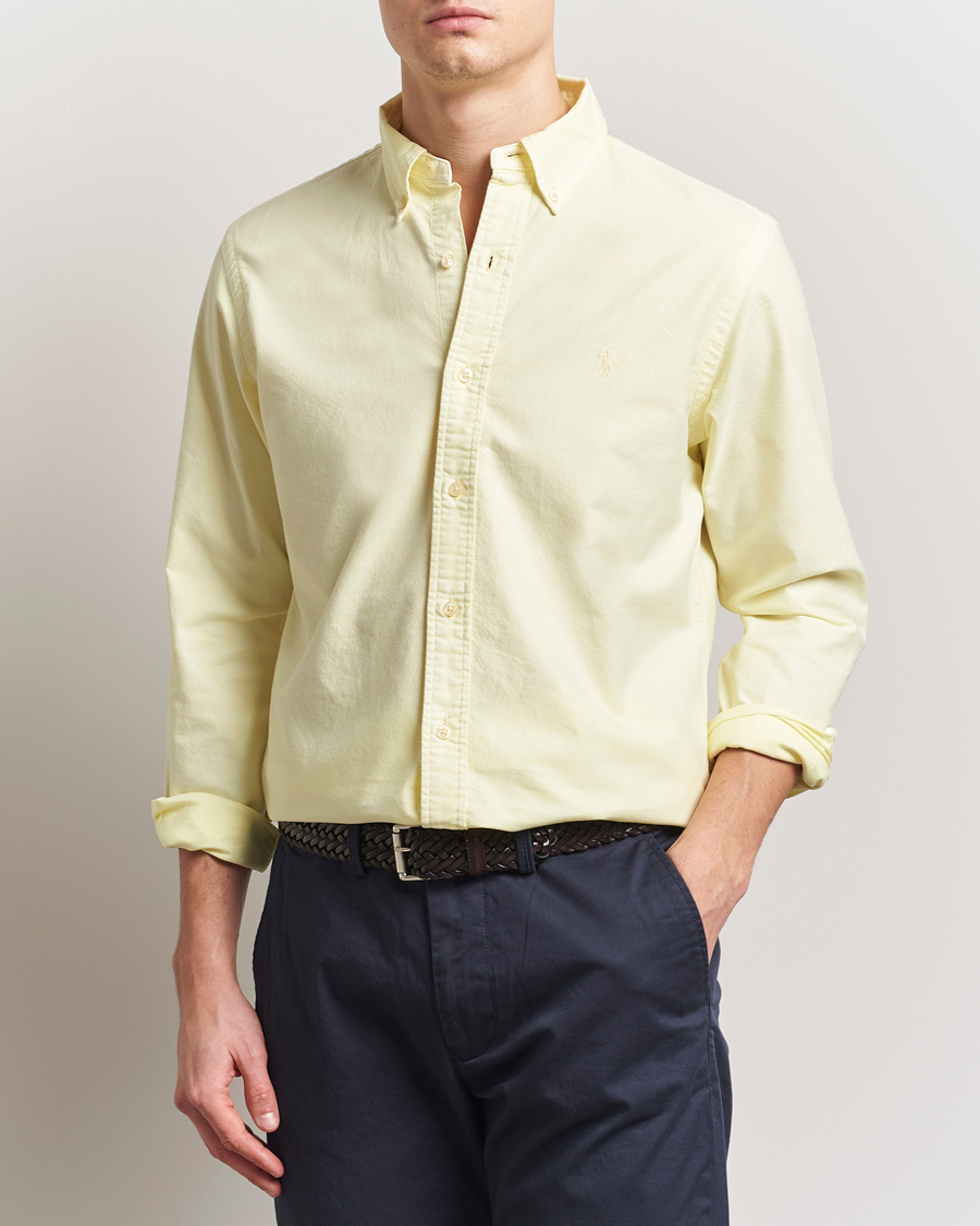 Uomini | Camicie | Polo Ralph Lauren | Custom Fit Dyed Oxford Shirt Lime