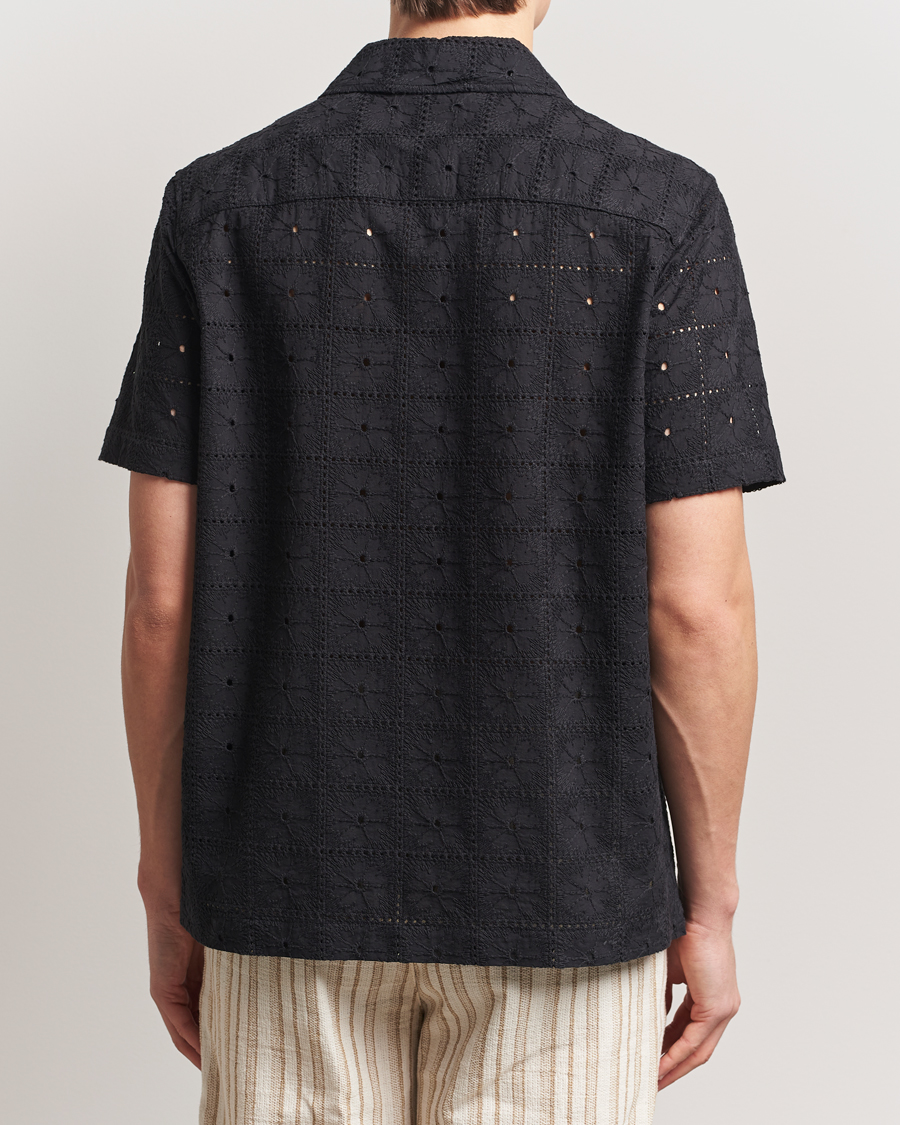 Uomini | Camicie | LES DEUX | Hector Anglaise Short Sleeve Shirt Black