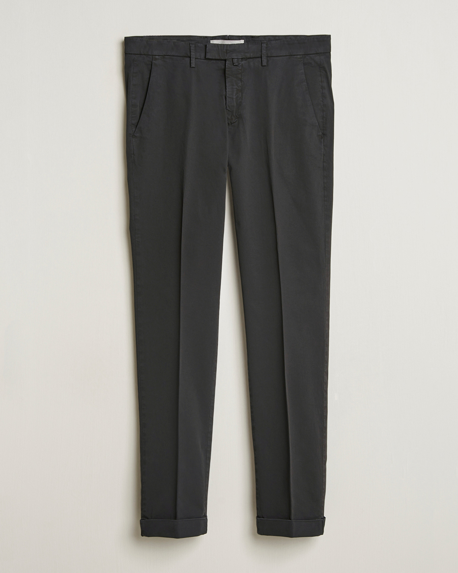 Uomini | Pantaloni | Briglia 1949 | Slim Fit Cotton Chinos Black
