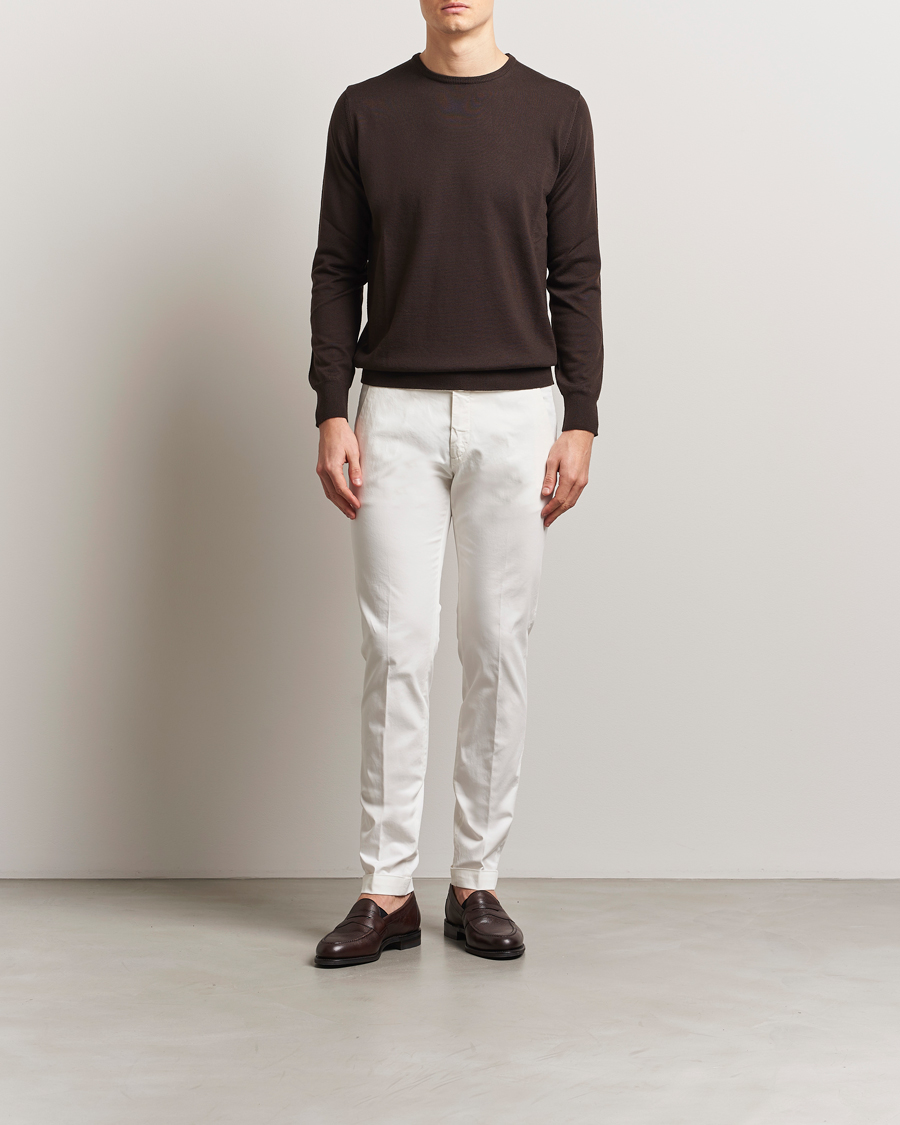 Uomini | Pantaloni | Briglia 1949 | Slim Fit Cotton Chinos White