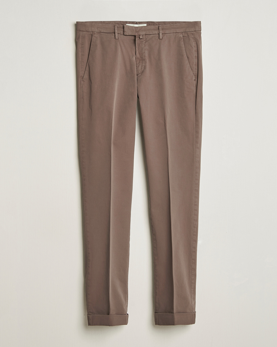 Uomini | Pantaloni | Briglia 1949 | Slim Fit Cotton Chinos Brown