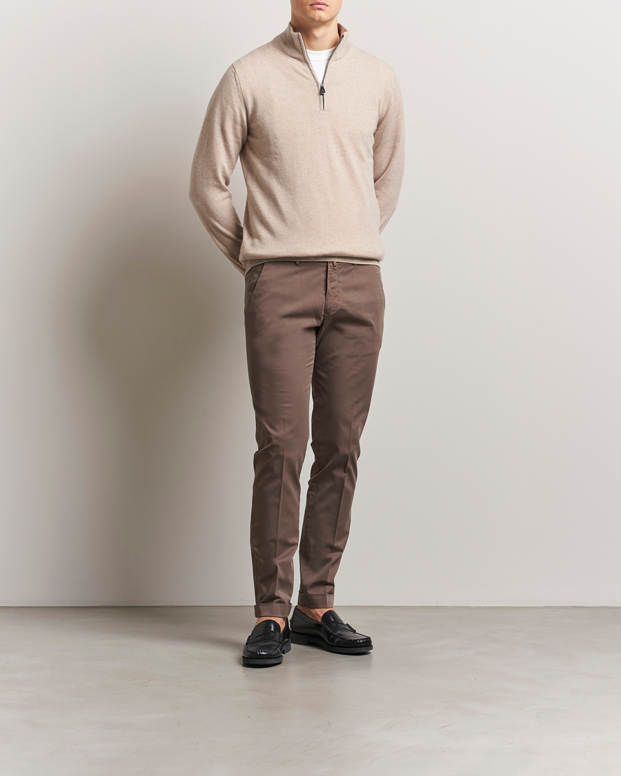 Uomini | Pantaloni | Briglia 1949 | Slim Fit Cotton Chinos Brown