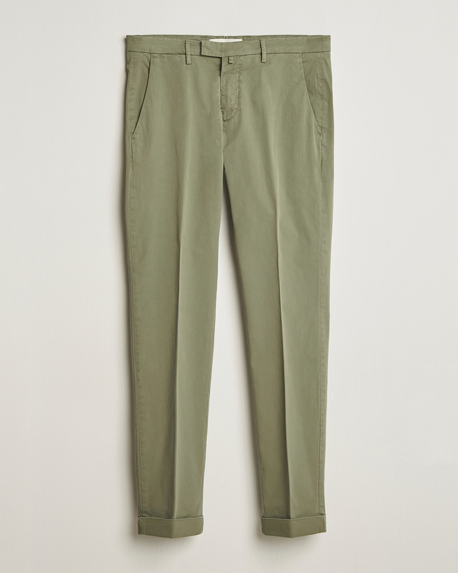 Uomini | Pantaloni | Briglia 1949 | Slim Fit Cotton Chinos Olive