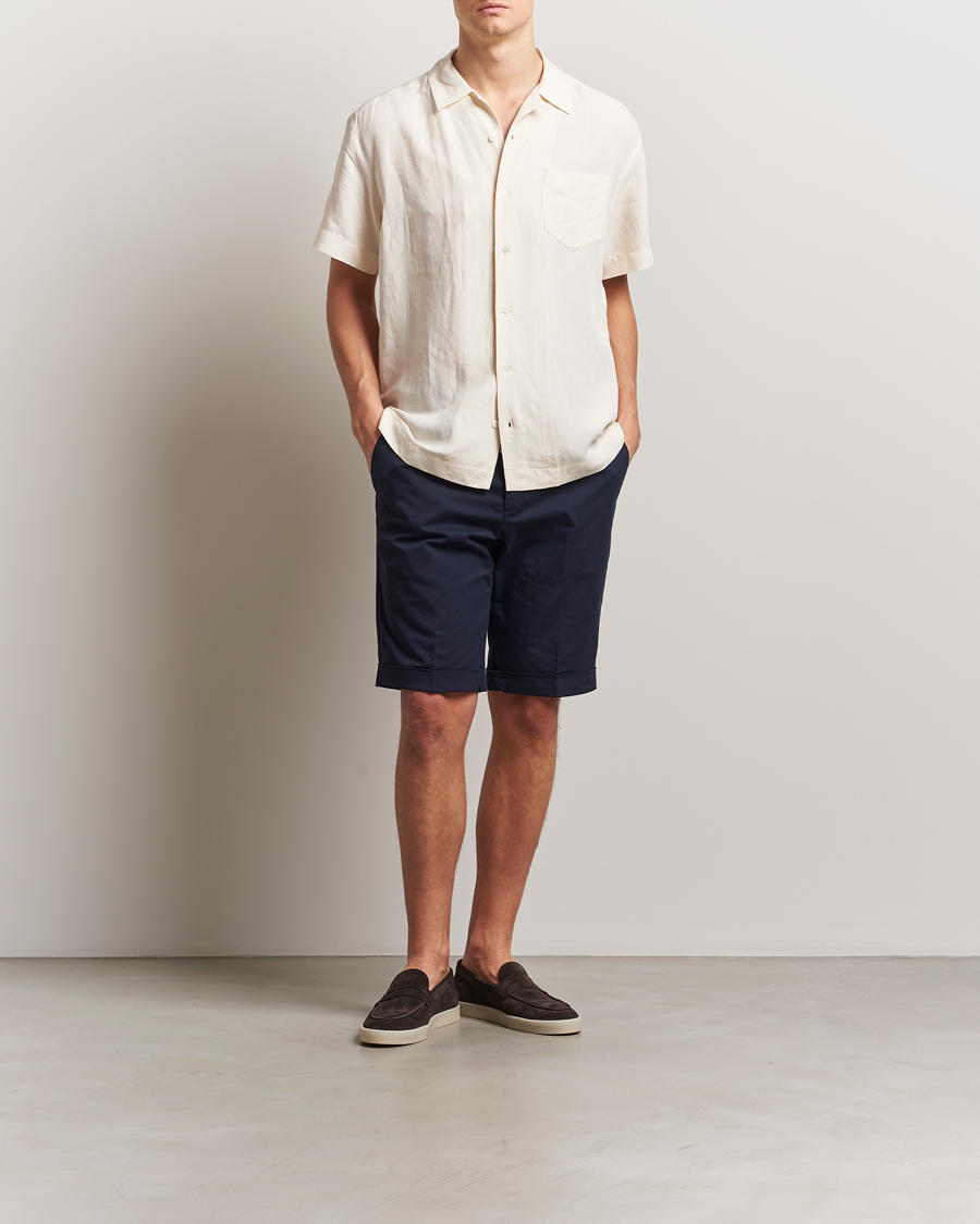 Uomini | Pantaloncini | Briglia 1949 | Pleated Cotton Shorts Navy