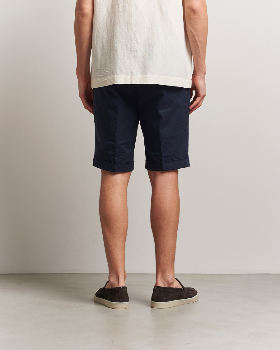 Uomini | Pantaloncini | Briglia 1949 | Pleated Cotton Shorts Navy