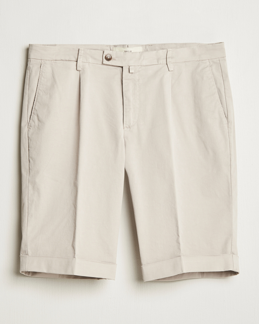Uomini | Pantaloncini | Briglia 1949 | Pleated Cotton Shorts Beige