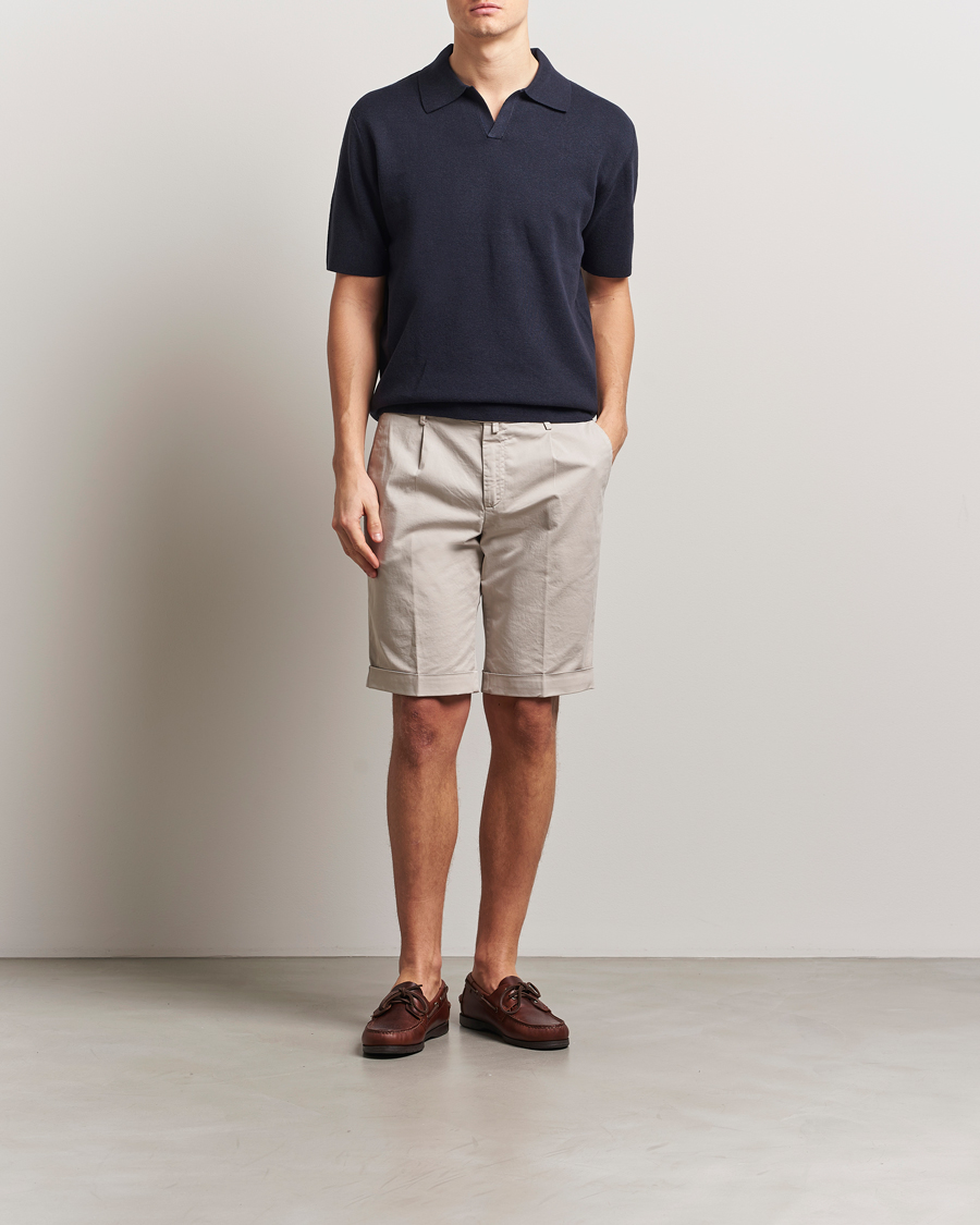 Uomini | Pantaloncini | Briglia 1949 | Pleated Cotton Shorts Beige