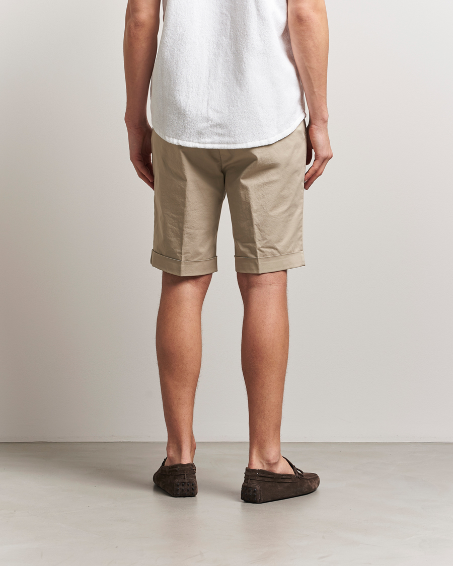 Uomini | Pantaloncini | Briglia 1949 | Pleated Cotton Shorts Taupe