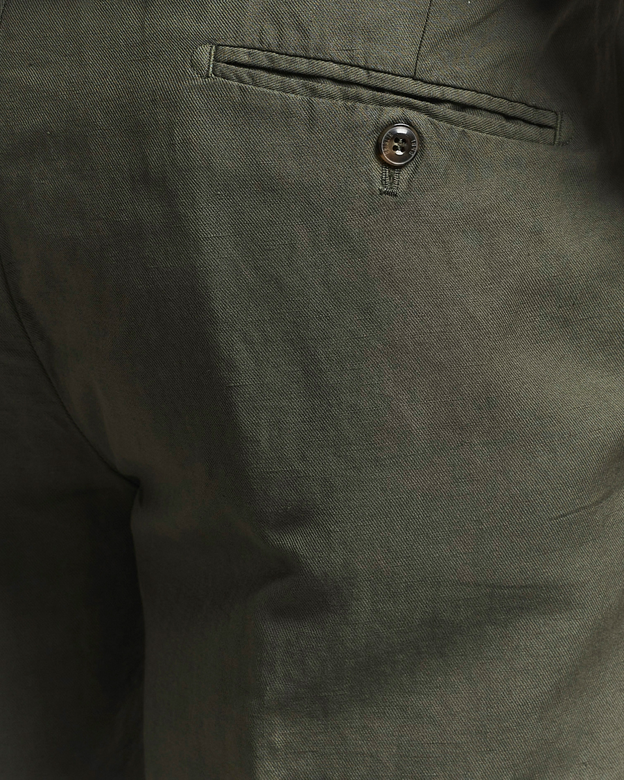 Uomini | Pantaloncini | Briglia 1949 | Linen/Cotton Drawstring Shorts Olive