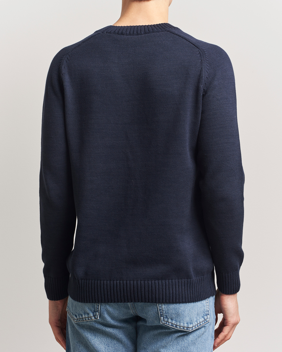 Uomini | Maglieria | KnowledgeCotton Apparel | Plain Knitted Cotton Crew Night Sky