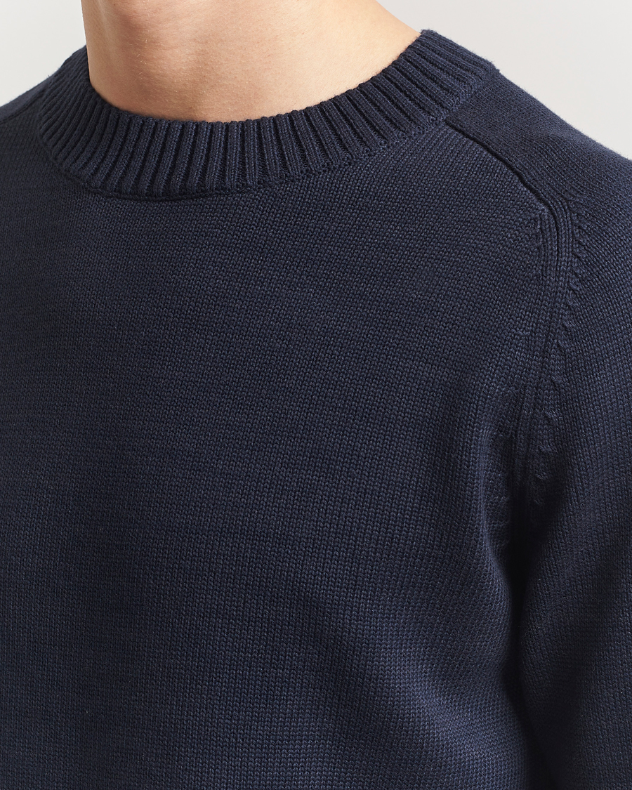 Uomini | Maglieria | KnowledgeCotton Apparel | Plain Knitted Cotton Crew Night Sky