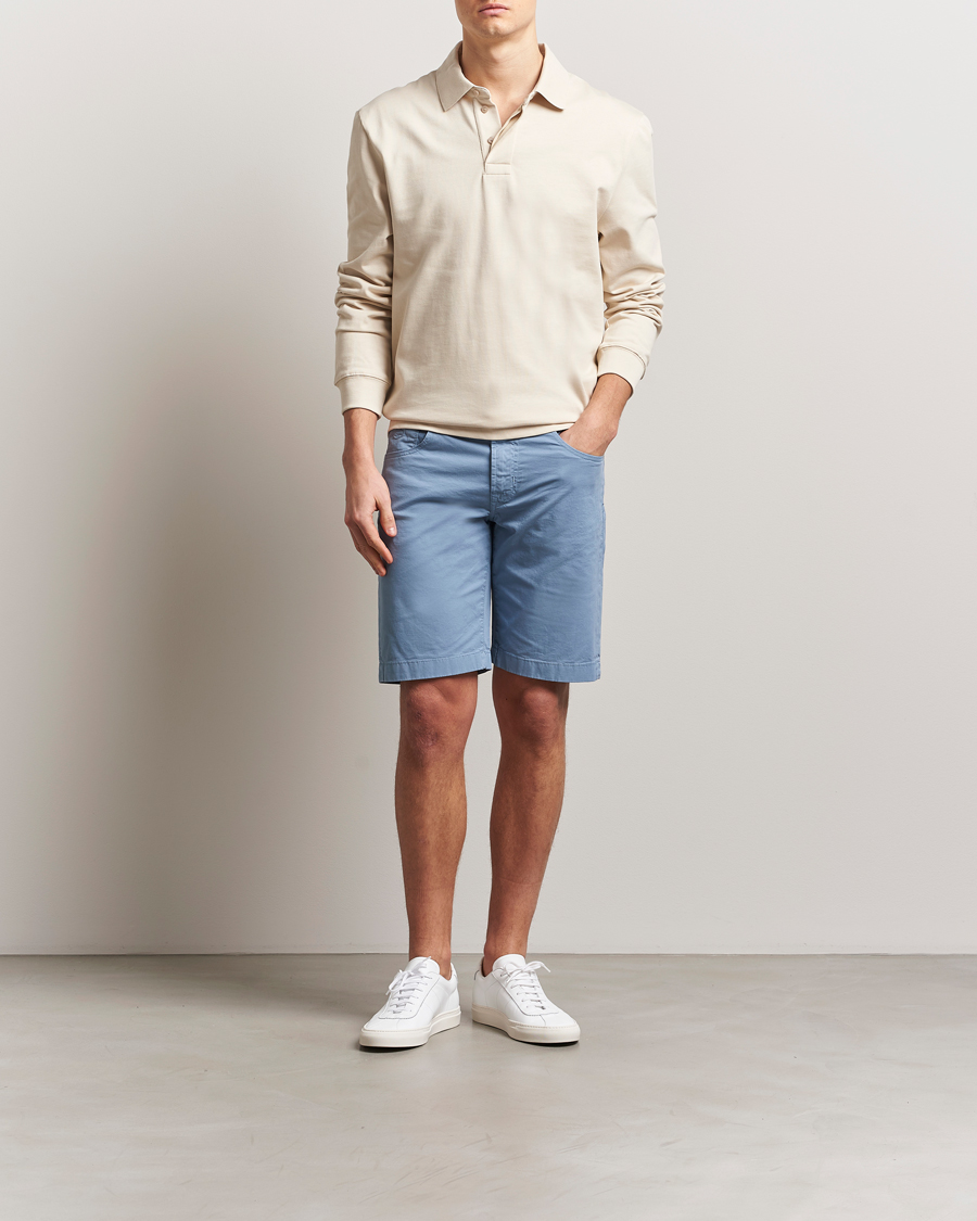 Uomini | Pantaloncini | Jacob Cohën | Nicolas Cotton Gabardine Shorts Light Blue