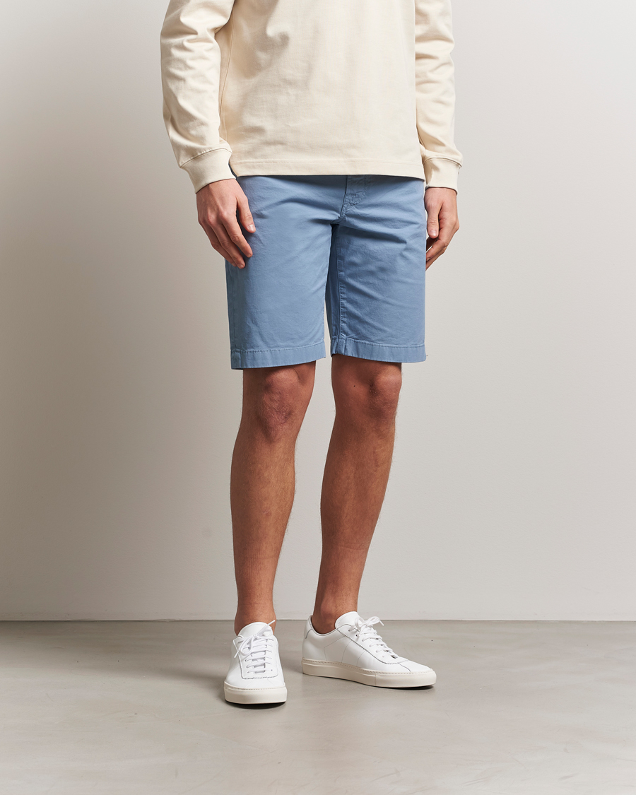 Uomini | Pantaloncini | Jacob Cohën | Nicolas Cotton Gabardine Shorts Light Blue