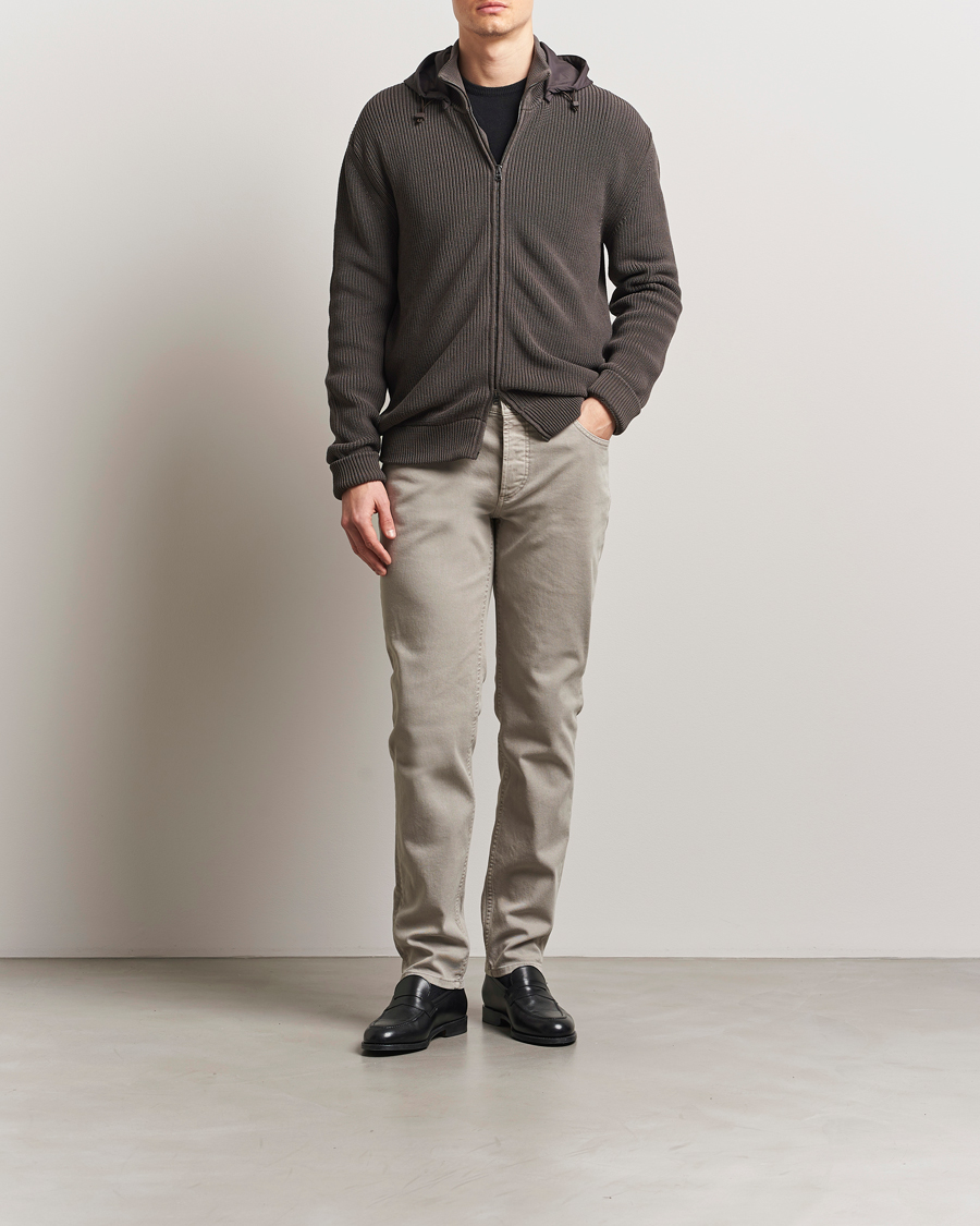 Uomini | Giacche | Herno | Cotton Knit Hybrid Jacket Brown