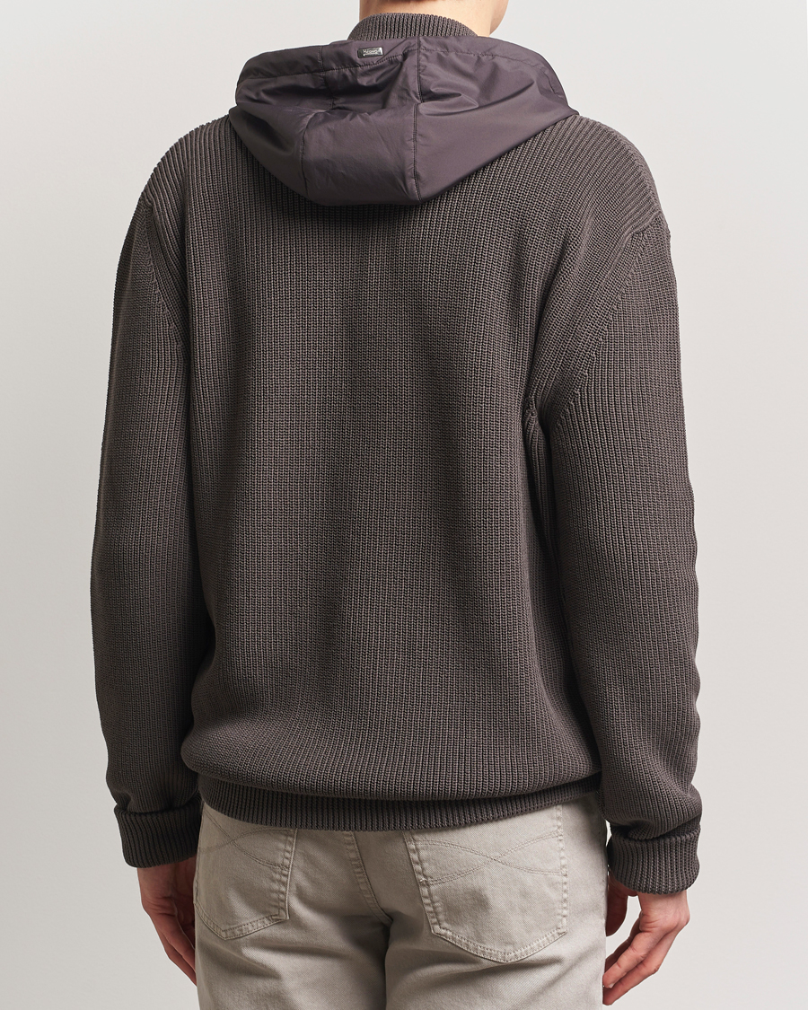 Uomini | Giacche | Herno | Cotton Knit Hybrid Jacket Brown