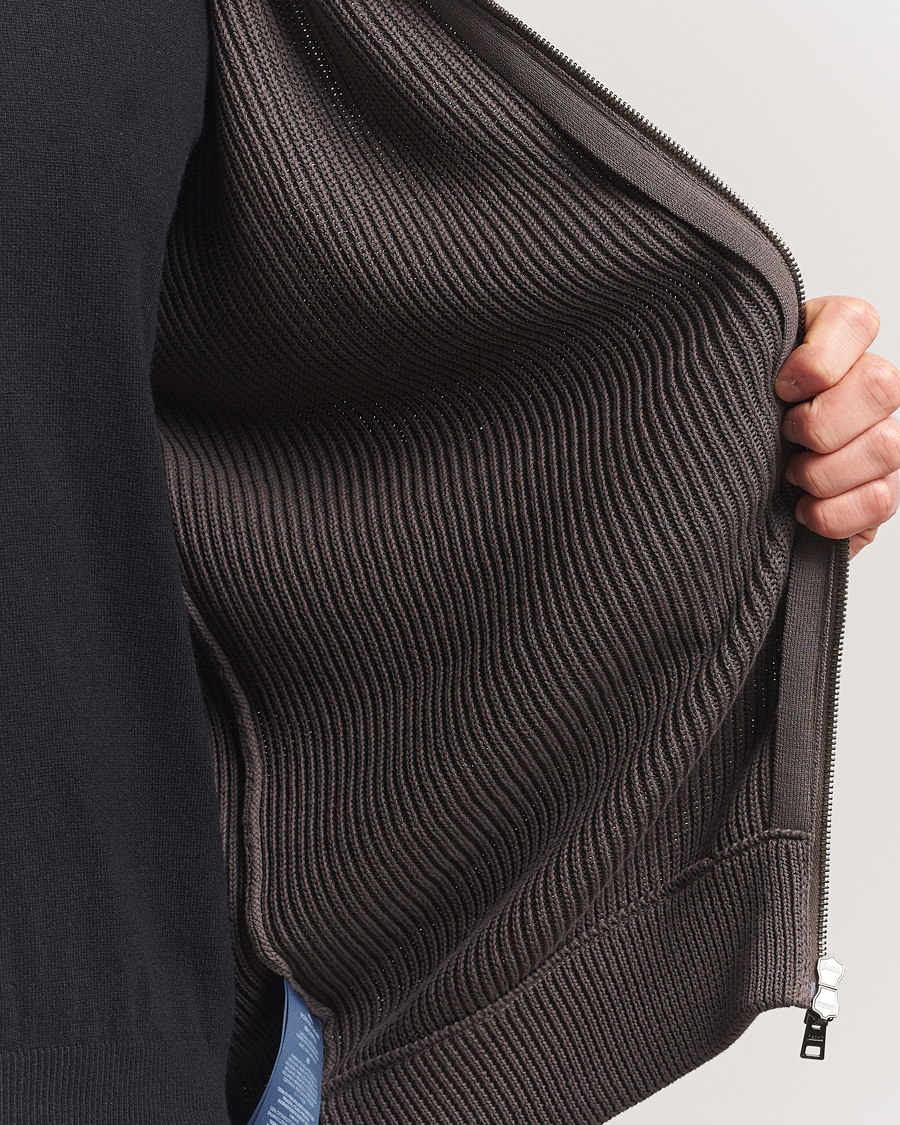 Uomini | Giacche | Herno | Cotton Knit Hybrid Jacket Brown