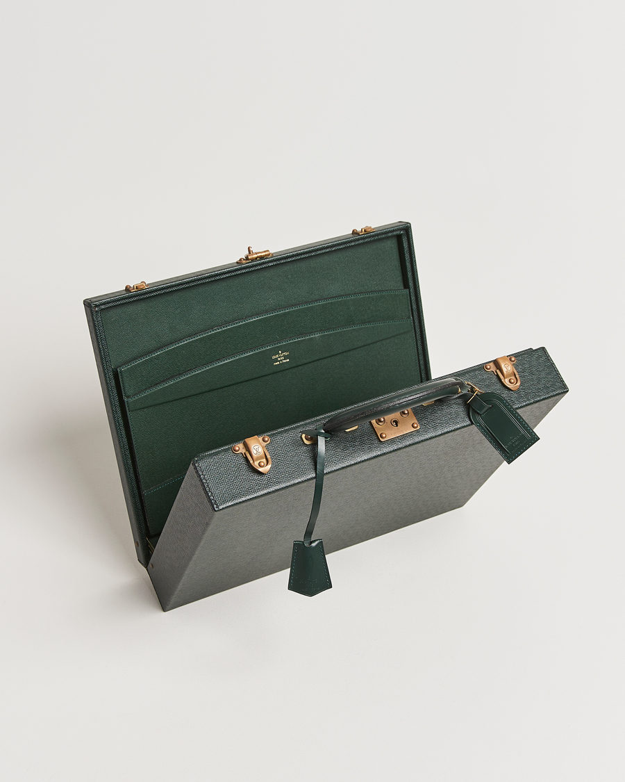 Uomini | Pre-Owned & Vintage Bags | Louis Vuitton Pre-Owned | Diplomat Briefcase Taiga Green