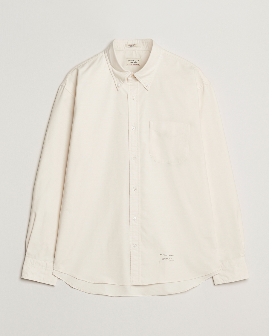 Uomini | Camicie | GANT 240 Mulberry Street | Relaxed Fit US Oxford Shirt Cream