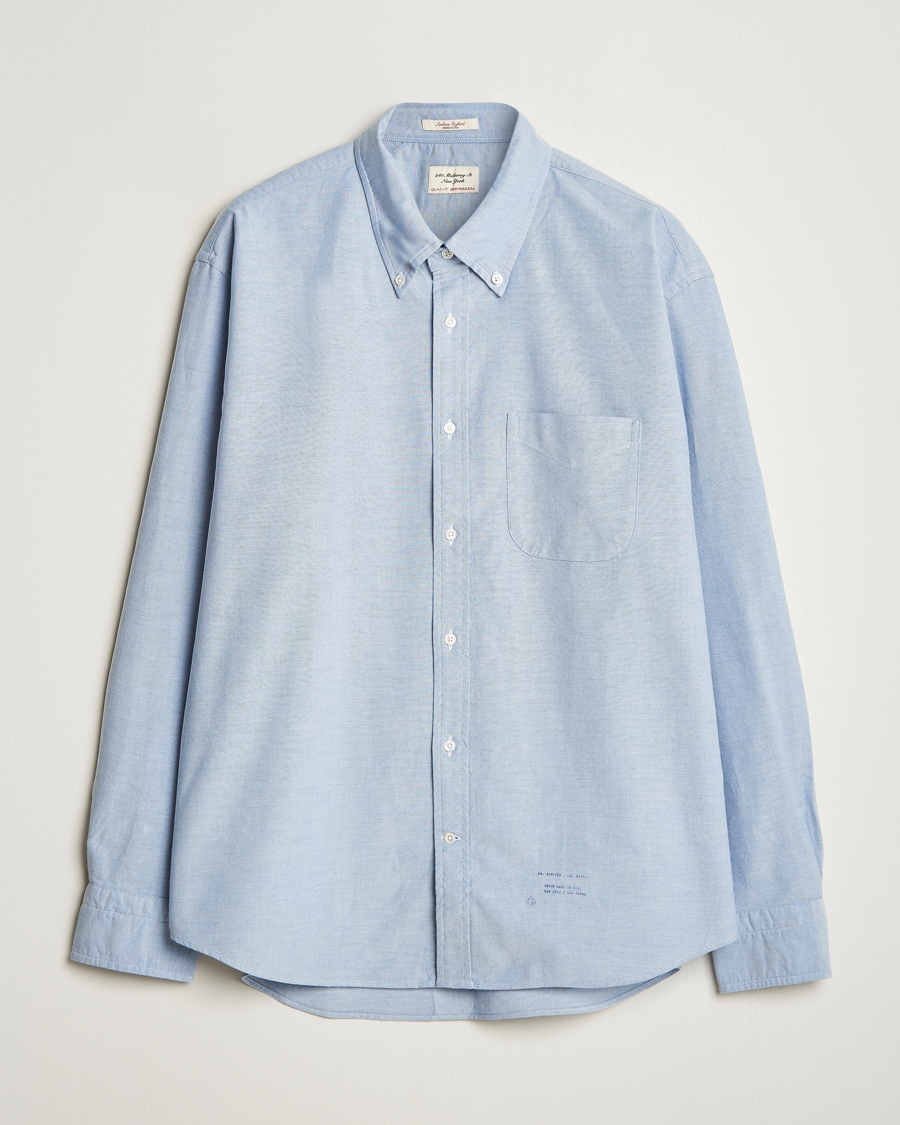 Uomini | Camicie | GANT 240 Mulberry Street | Relaxed Fit US Oxford Shirt Blue Water