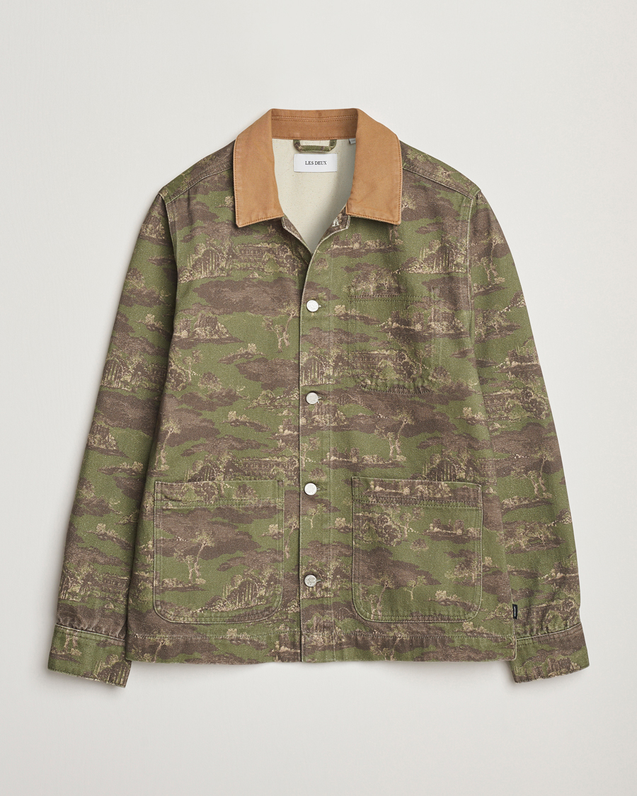 Uomini | Camicie | LES DEUX | Layton AOP Denim Overshirt Camo