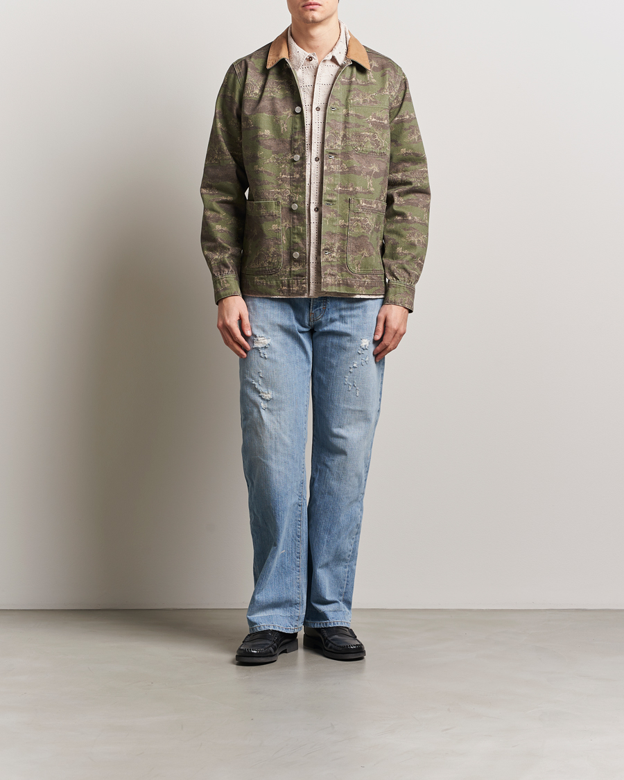 Uomini | Camicie | LES DEUX | Layton AOP Denim Overshirt Camo