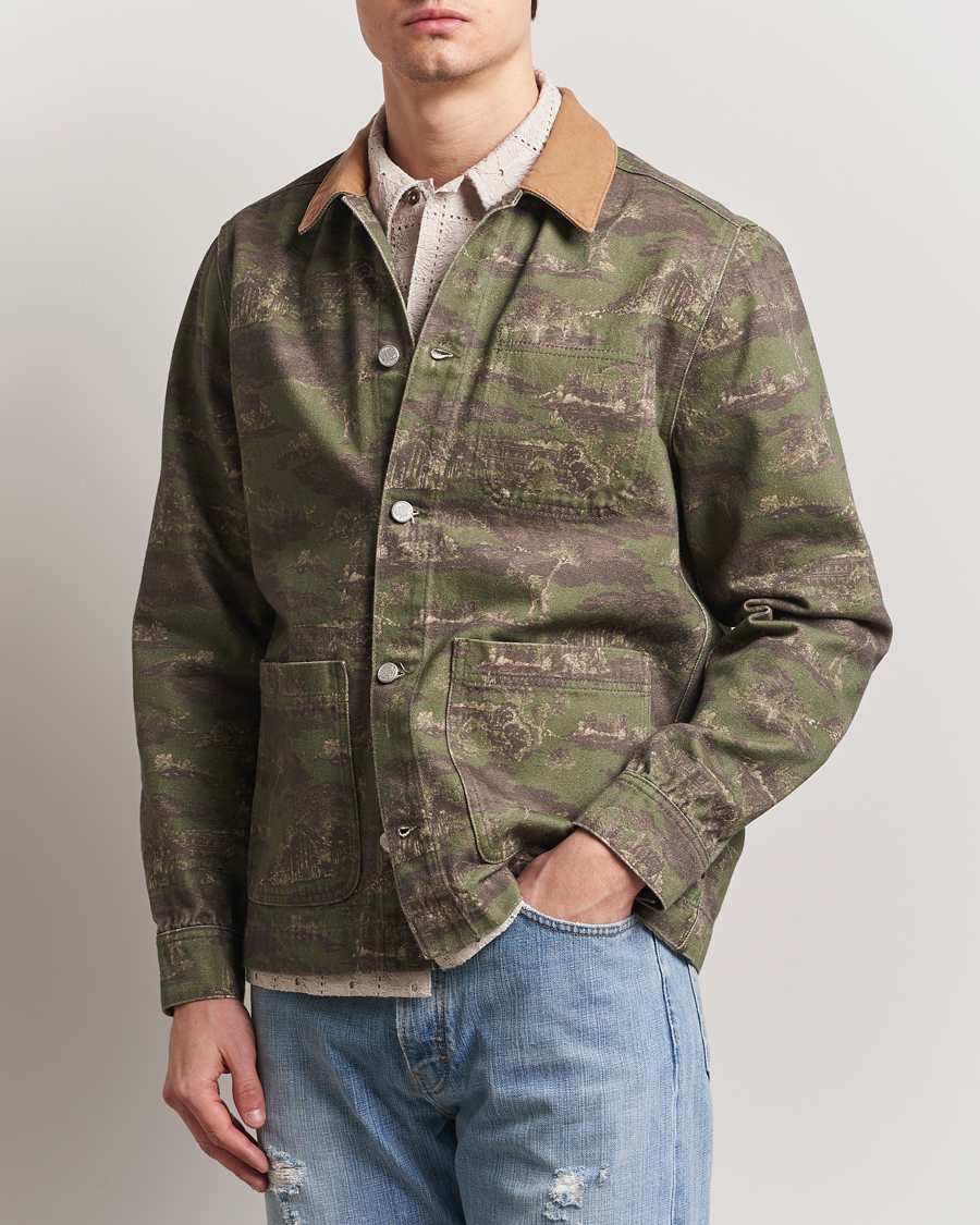 Uomini | Camicie | LES DEUX | Layton AOP Denim Overshirt Camo