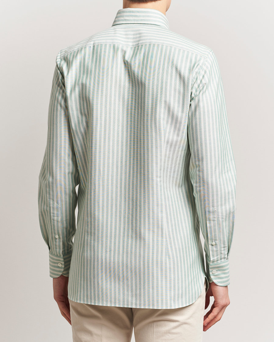Uomini | Camicie | 100Hands | Striped Japan Oxford Button Under Shirt Green