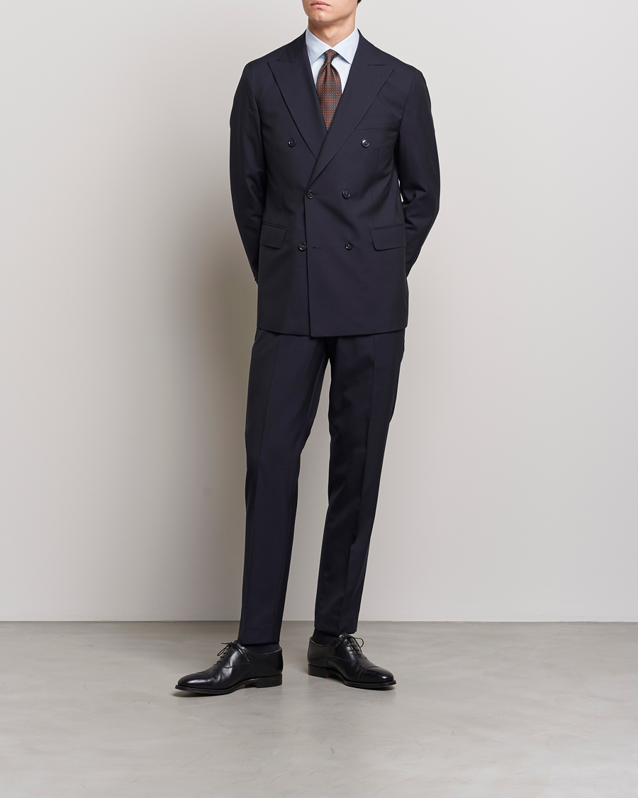 Uomini |  | Oscar Jacobson | Farris Wool Suit Navy