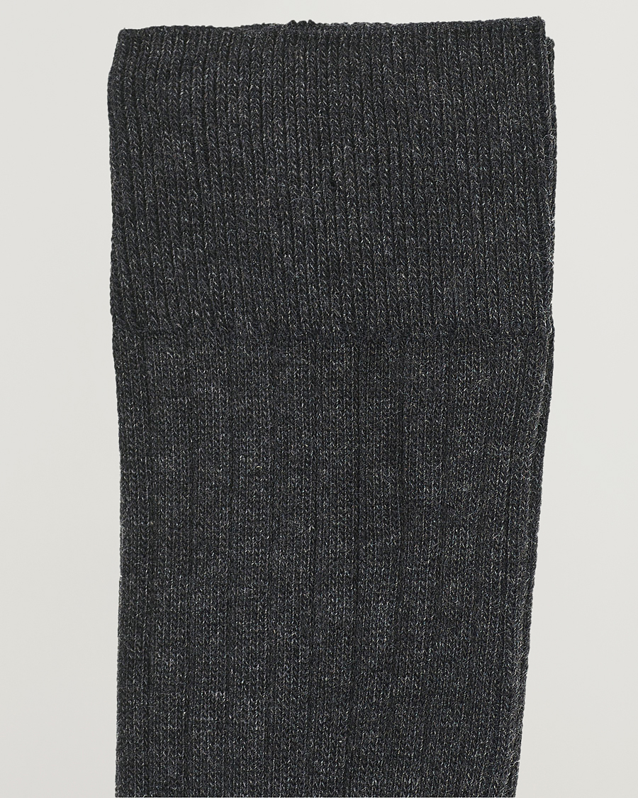 Uomini | Business & Beyond | Amanda Christensen | 9-Pack True Cotton Ribbed Socks Antracite Melange