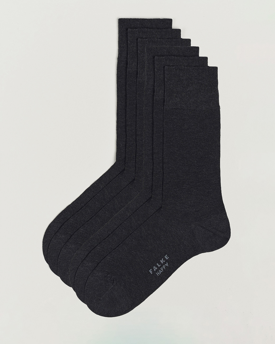 Uomini | Biancheria intima | Falke | 6-pack Happy Cotton Socks Anthracite Melange